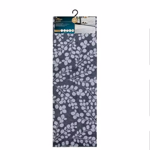 JVL Mega Mat Machine Washable Non-Slip Entrance Runner, Branches Design, Grey, W: 50 cm, L: 150 cm
