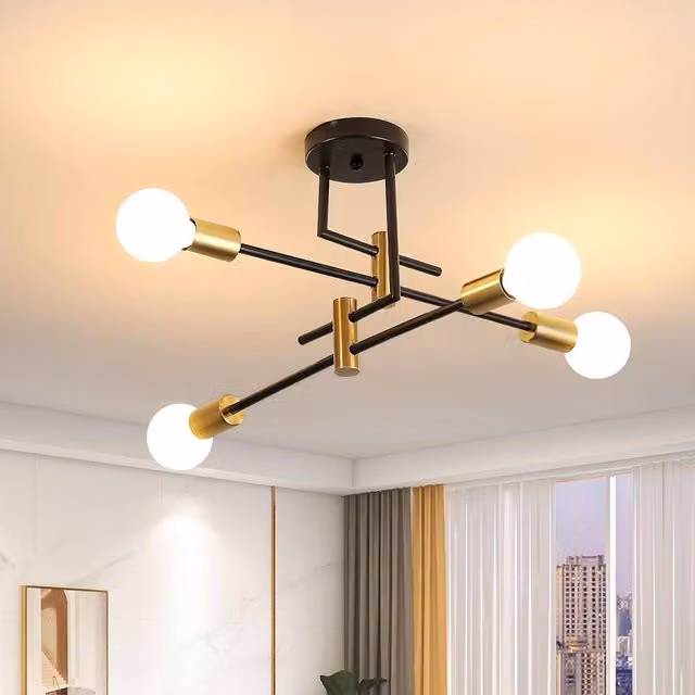 Goeco Vintage Industrial E27 Ceiling Light in Black