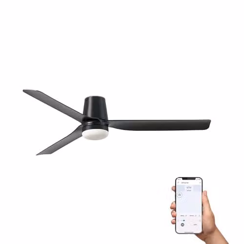 Netlighting Punt Tub Smart LED Ceiling Fan, Matt Black, 132 cm – 1