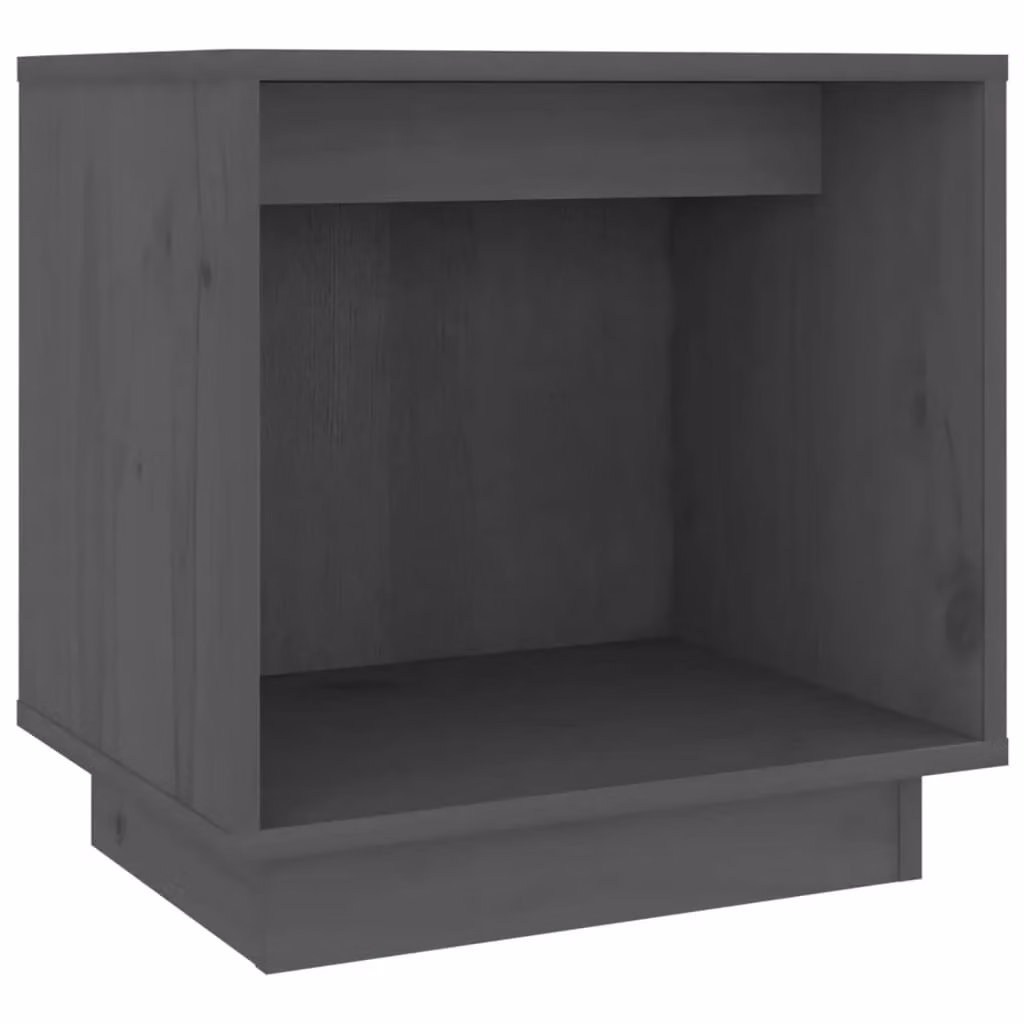 Berkfield Home Grey Solid Wood Pine Bedside Cabinet W/D/H: 40 x 30 x 40 cm – 2