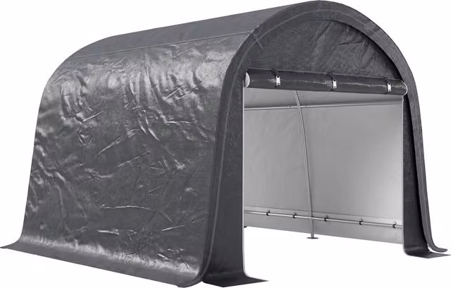 Outsunny Grey Garden Storage Tent with Galvanised Steel Frame and Double Doors, W: 300 cm, D: 300 cm, H: 235 cm
