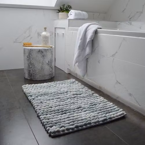 Allure Bath Fashions Marl Chunky Bobble Non Slip Bath Mat, Grey, W: 80 cm, D: 50 cm – 2
