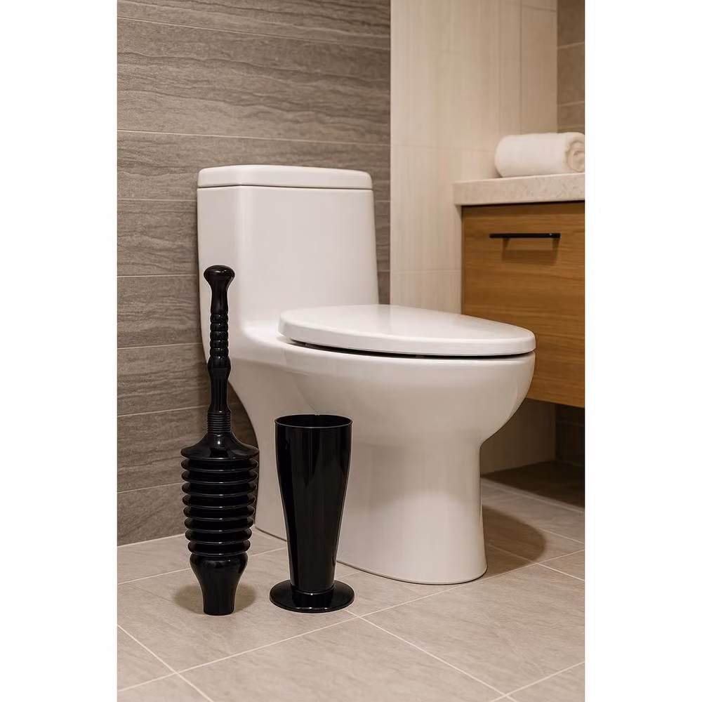 Vogrex Black Toilet Plunger Unblocker Air Pump Drain Blockage Tool – 5