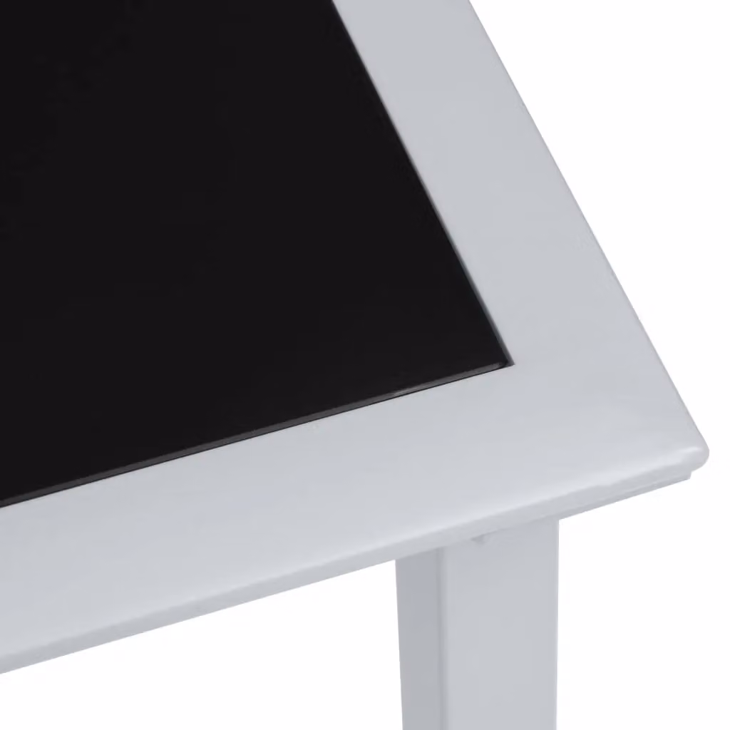 Berkfield Home Garden Table in Black and Silver Steel and Glass, W/D/H: 41 x 41 x 45 cm – 2