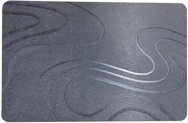 K Collection Premium Non-Slip and Quick-Drying Rectangular Bath Mat in Grey, W: 60 cm, D: 35 cm