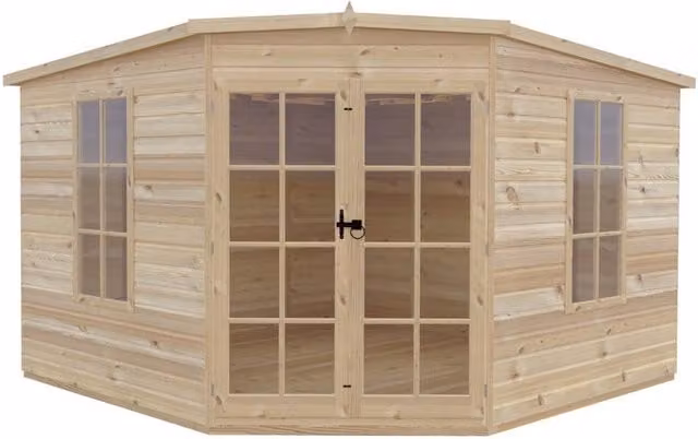 Shires Hampton High Spec Shiplap Summerhouse Garden Sun Room in Beige