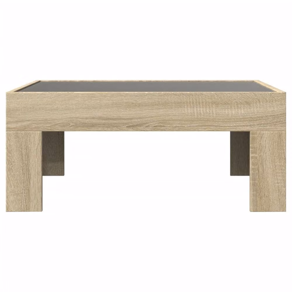 Berkfield Home Infinity LED Decorative Coffee Table in Sonoma Oak and Brown, W: 70 cm, D: 50 cm, H: 30 cm – 4