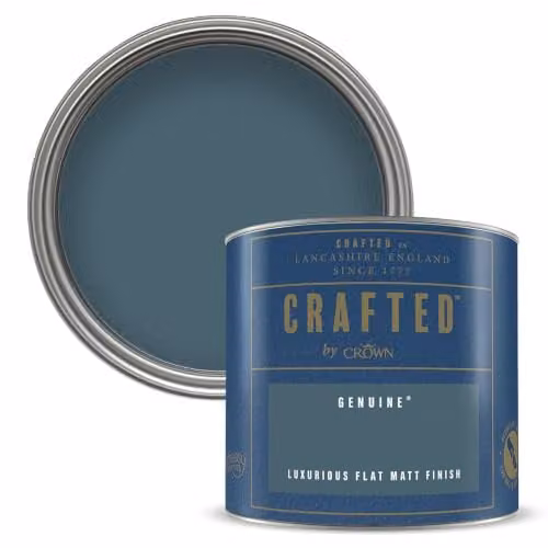 Crown Crafted Genuine Dead Matt Emulsion Paint Tester Sample, Blue, 125ml – 1