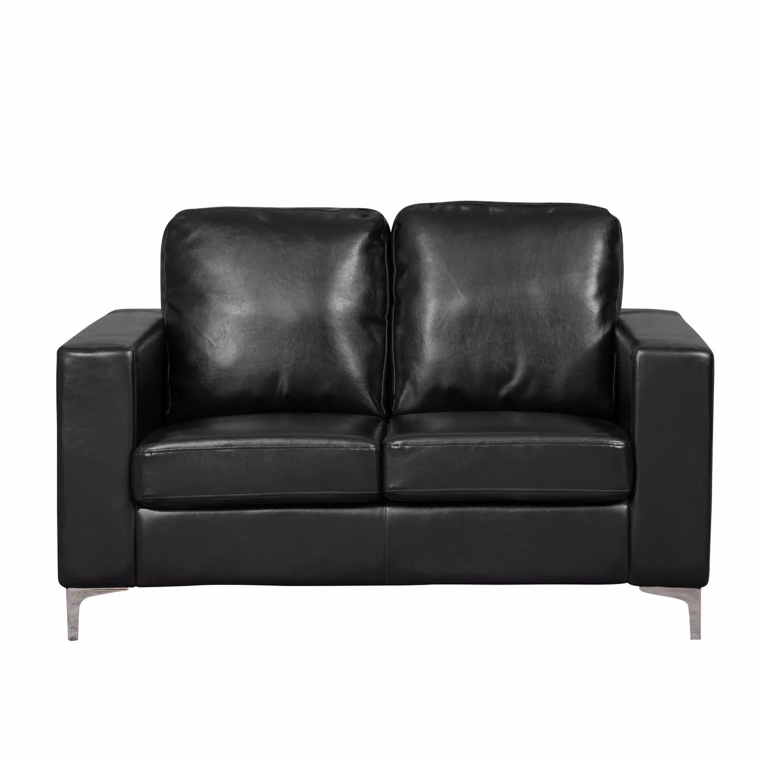 Artemis Home Woodleigh 2 Seat Sofa in Black Synthetic Leather with Solid Wood Frame – 2