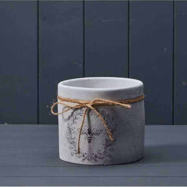 KDMD White Rustic Bee Indoor Plant Pot, 13mm