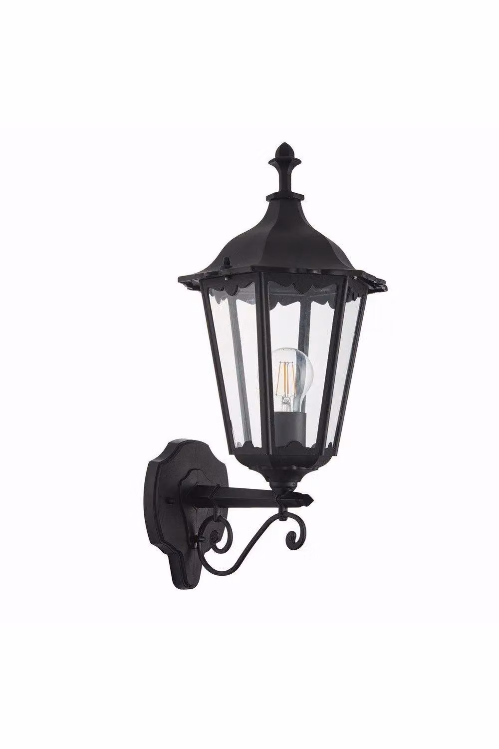Netlighting Burford Outdoor Wall Lantern in Matt Black with Transparent Glass, IP44, E27 – 4
