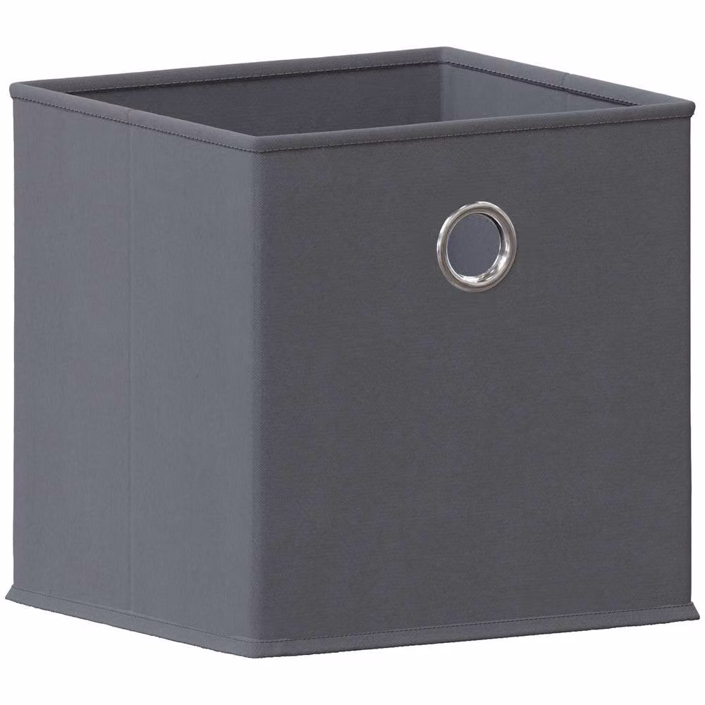 HD Designs Vida Designs Durham Foldable Fabric Cube Storage Basket with Handles in Grey – 2