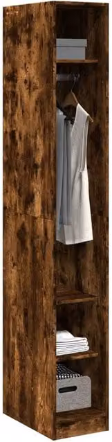 Berkfield Home Smoked Oak Wardrobe in Brown, W/D/H: 30 x 50 x 200 cm – 1
