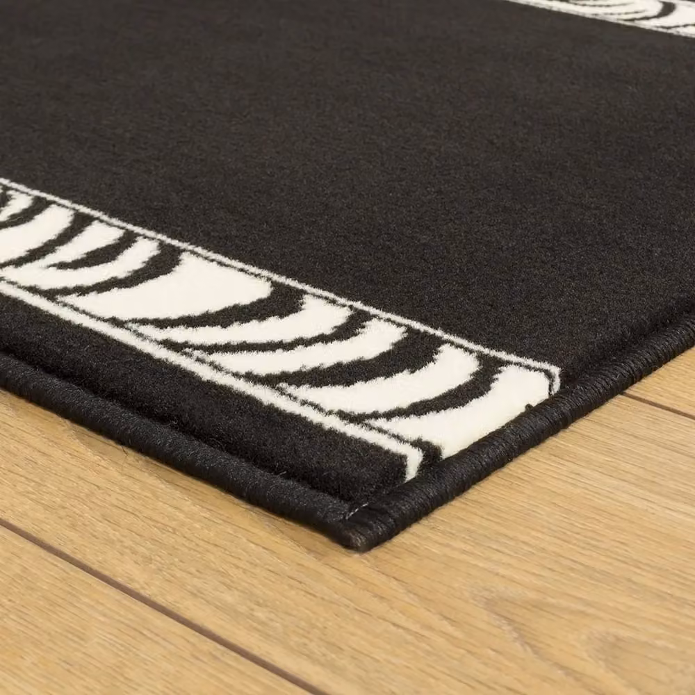 runrug Zebra Hallway Carpet Runner Rug in Black, W/D/H: 60 x 240 cm – 4