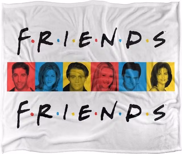 Warner Brothers Friends Silky Touch Super Soft White Throw Blanket W: 152 cm, D: 127 cm