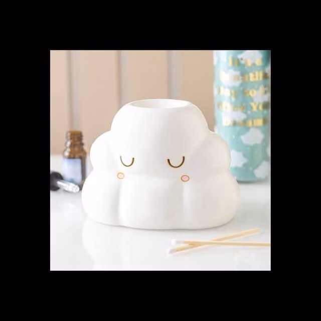 KDMD White Ceramic Cloud Shaped Tabletop Fragrance Oil Burner for Tealights – 1