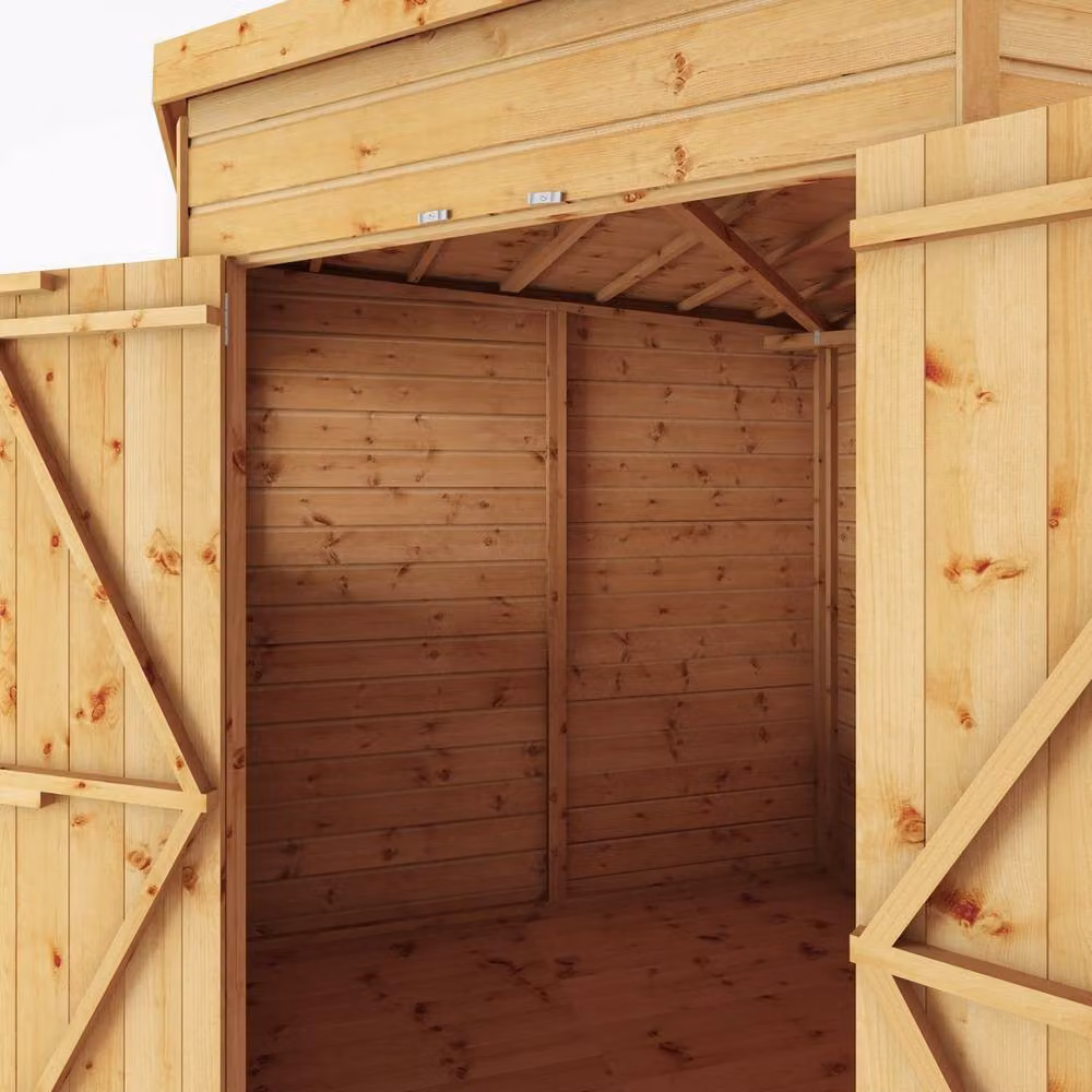 Mercia Shiplap Corner Shed with Window in Light Brown, W: 207.5 cm, D: 207.5 cm, H: 200.6 cm – 2