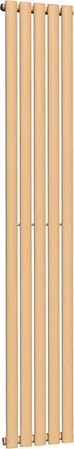 Lux Heat Oval Coloured Vertical Radiator in Caramel Fudge, H: 180 cm x W: 30 cm