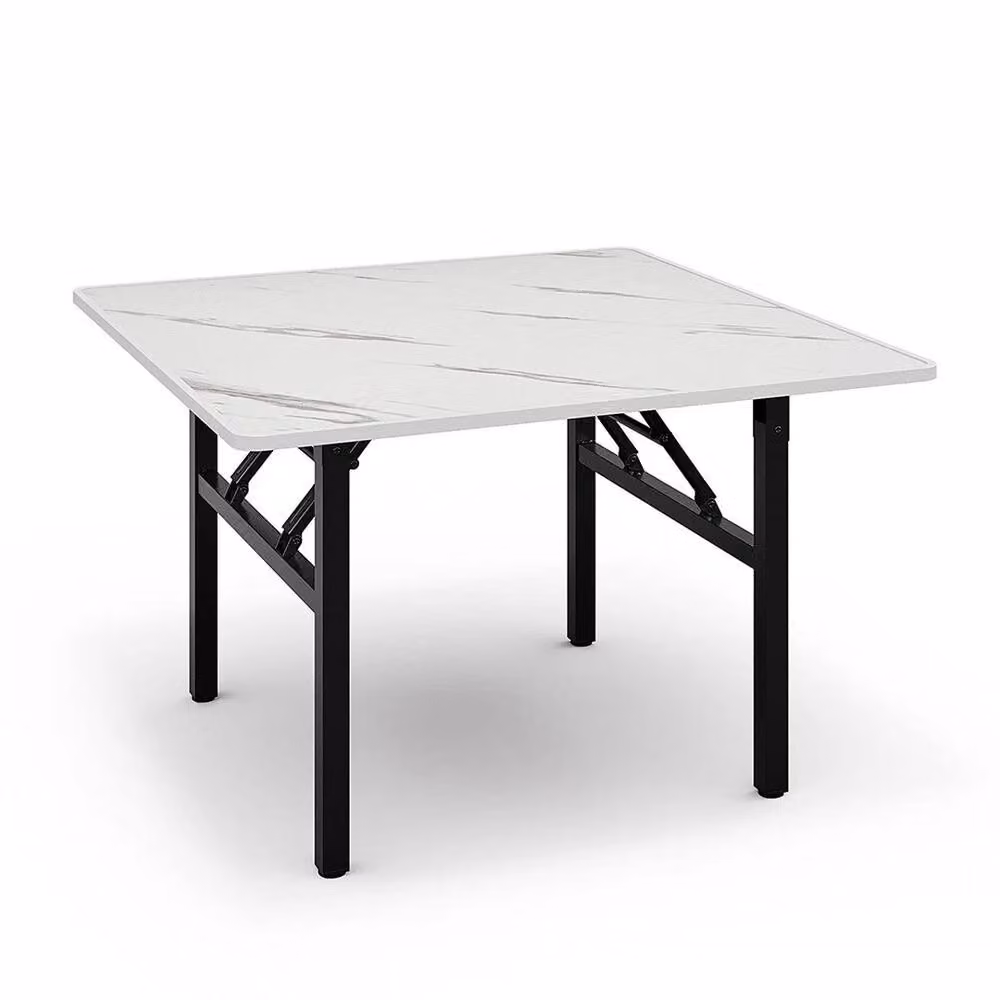 Forgevio White Marble Effect Coffee Table with Folding Top, W/D/H: 80 x 80 x 50 cm – 3