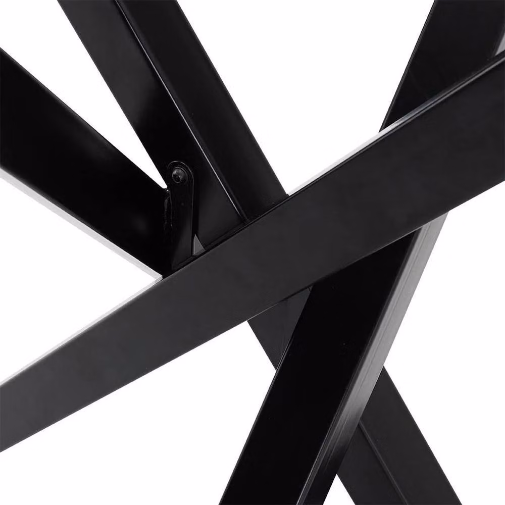 KORVIXA X Shape Metal Table Legs Industrial Cross Dining Desk in Black W/D/H: 100 x 100 x 71 cm – 3