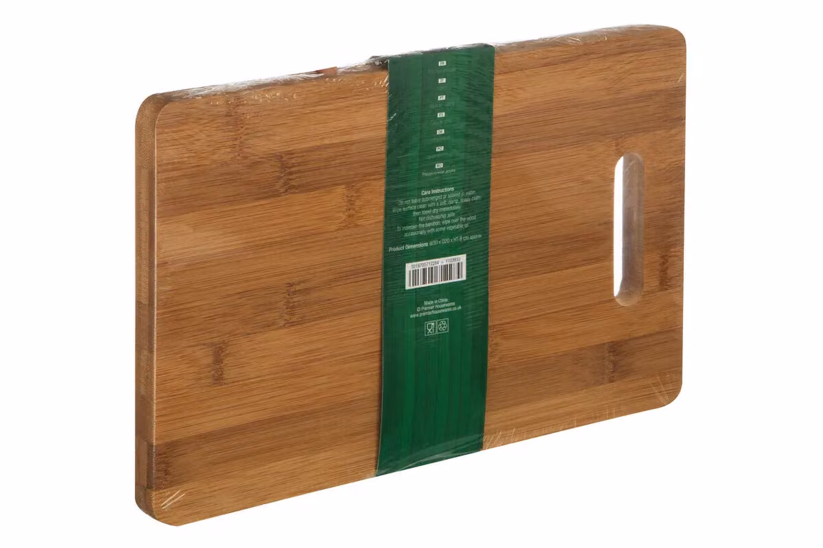 Orsina Bamboo Rectangular Chopping and Serving Board with Handle in Beige and Brown – 2