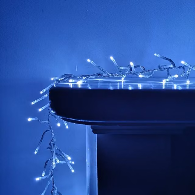 Samuel Alexander Premier Decorations 960 LED Multi Function Christmas Lights with Timer, 12m, Cool White on Clear Cable – 1