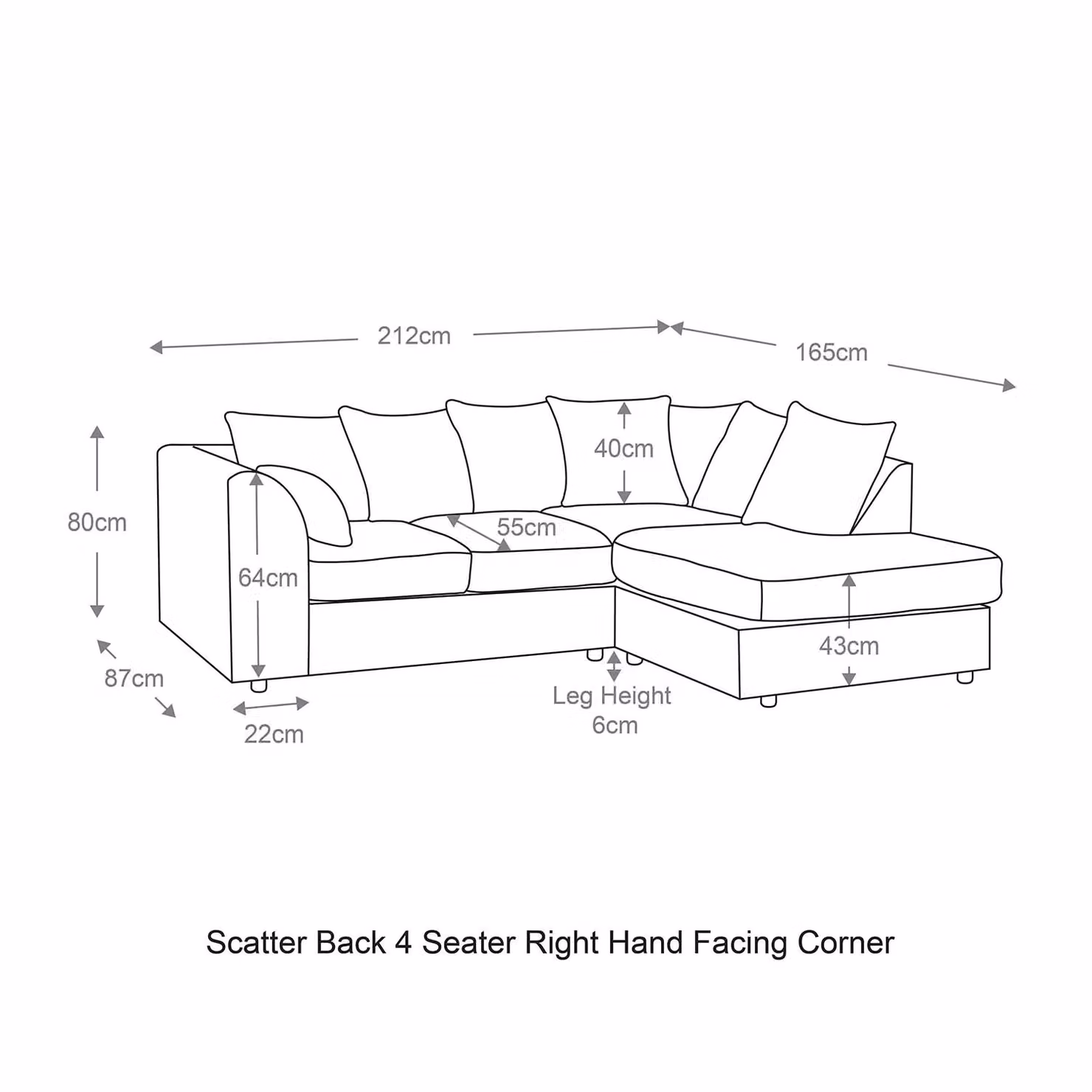 Luxor Living Green Jumbo Cord 4 Seater Right Hand Facing Corner Sofa – 3