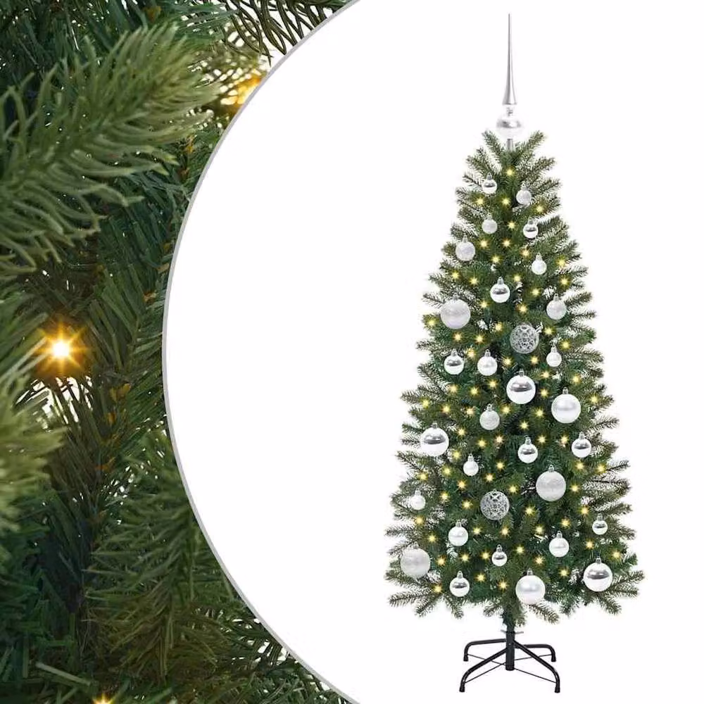 Berkfield Home Elegant Green Artificial Christmas Tree with 150 LEDs, Height: 120 cm, W/D/H: 75 x 37.5 x 120 cm – 3