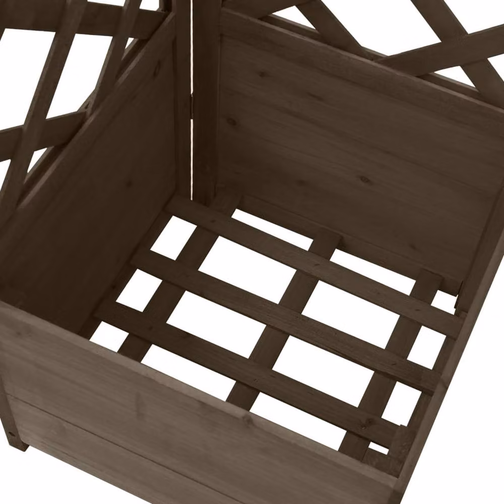 Berkfield Home Grey Corner Trellis Planter in Solid Wood, W/D/H: 40 x 40 x 150 cm – 3