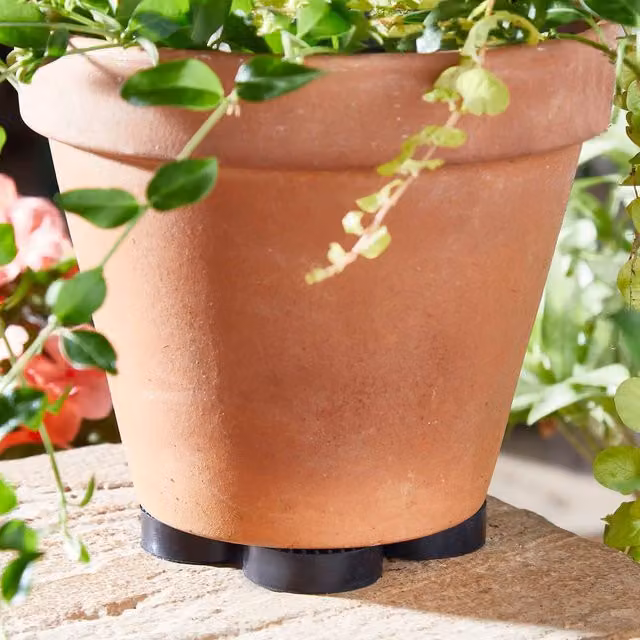 Gainsborough Set of 24 Black Rubber Plant Pot Feet, H 2 cm x Dia. 5.7 cm
