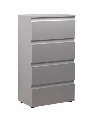 spot on dealz 4 Drawer Chest of Drawers in White Glossy Finish with Display Shelf