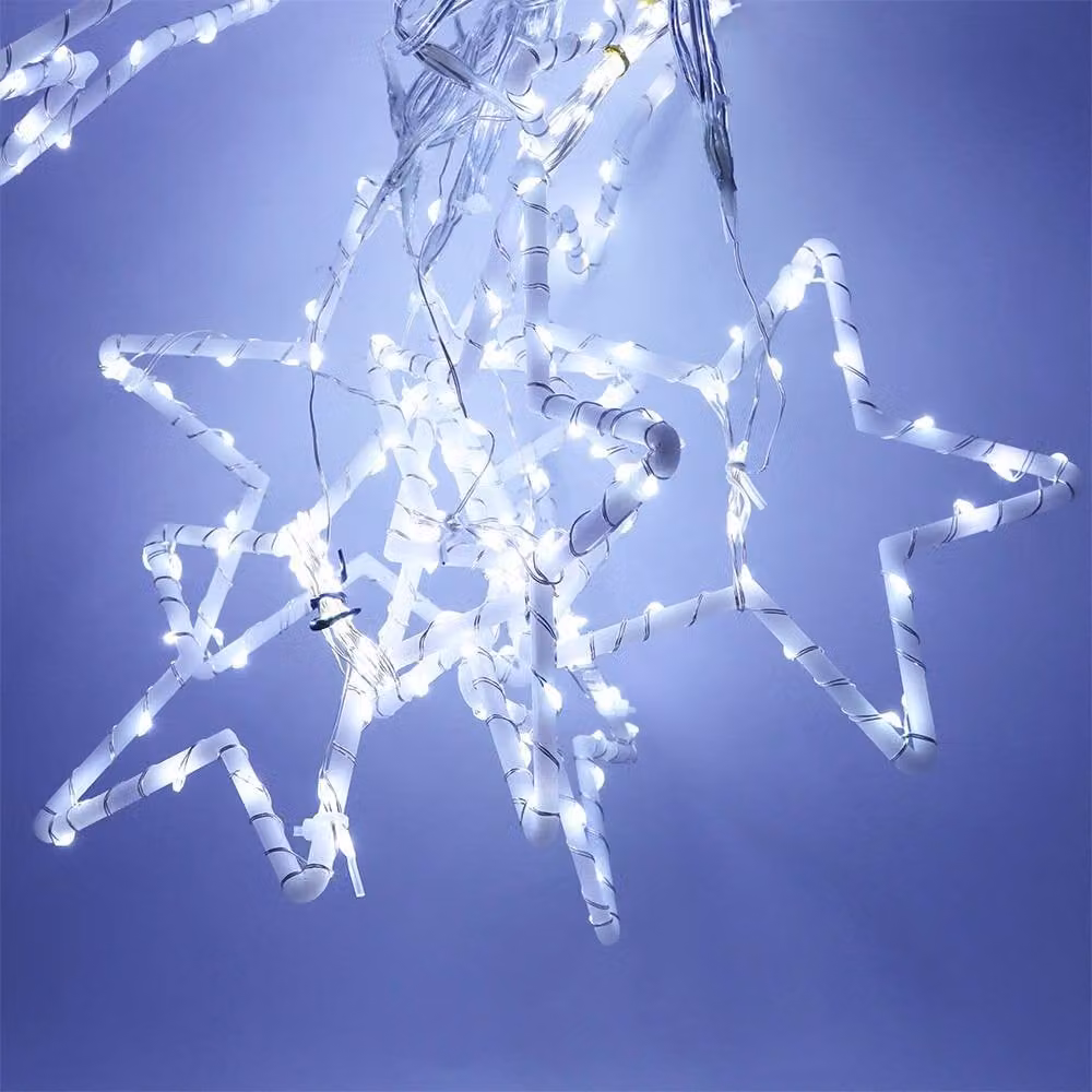 Voltico Star Curtain Lights with 308 White LEDs, Cool White, W/H: 120 x 120 cm – 3
