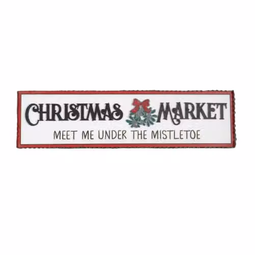 Samuel Alexander Black and White Wooden Christmas Market Hanging Sign – 4