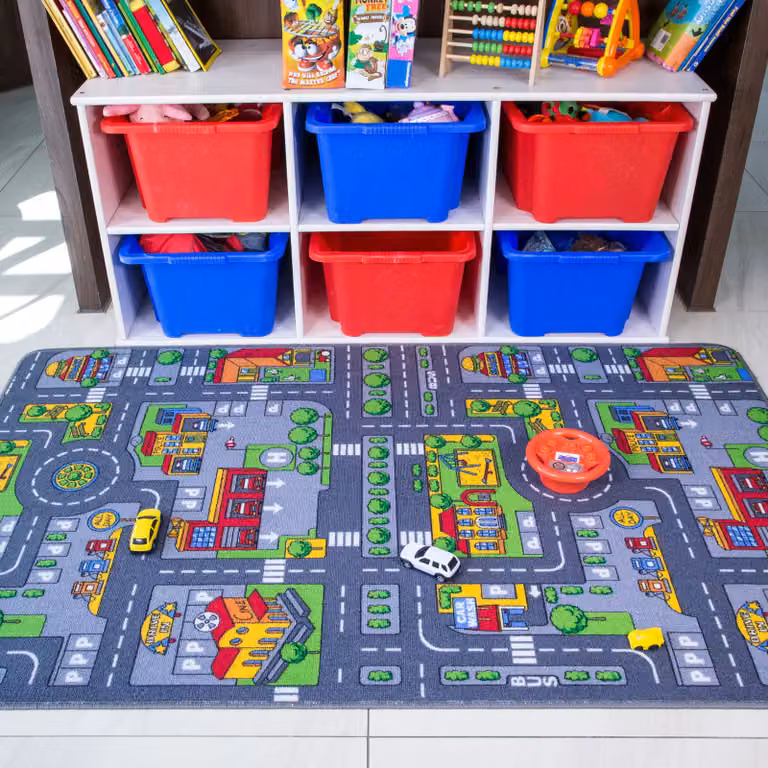 Kukoon Childrens Toy Car Roads Soft Play Mat, Grey, W: 120 cm, D: 80 cm