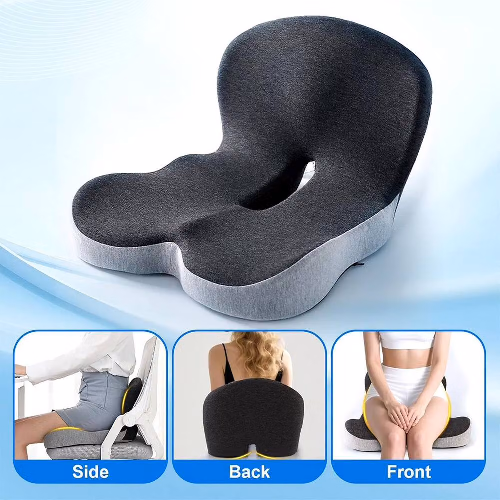 Ventryn Contoured Memory Foam Seat and Back Support Cushion in Black – 4