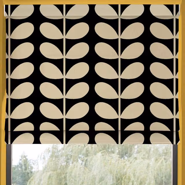 Orla Kiely Jumbo Solid Stem Made to Measure Blackout Roman Blind in Black