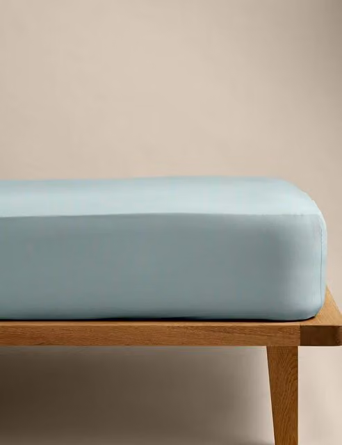 M&S Stay Cool Lyocell Rich Extra Deep Fitted Sheet, Seafoam Green, W/D/H: 180 x 200 cm