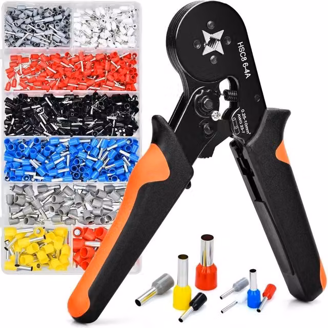 Kelvenix Ferrule Crimper Crimping Plier Tools Kit in Black Steel, Width: 520 mm