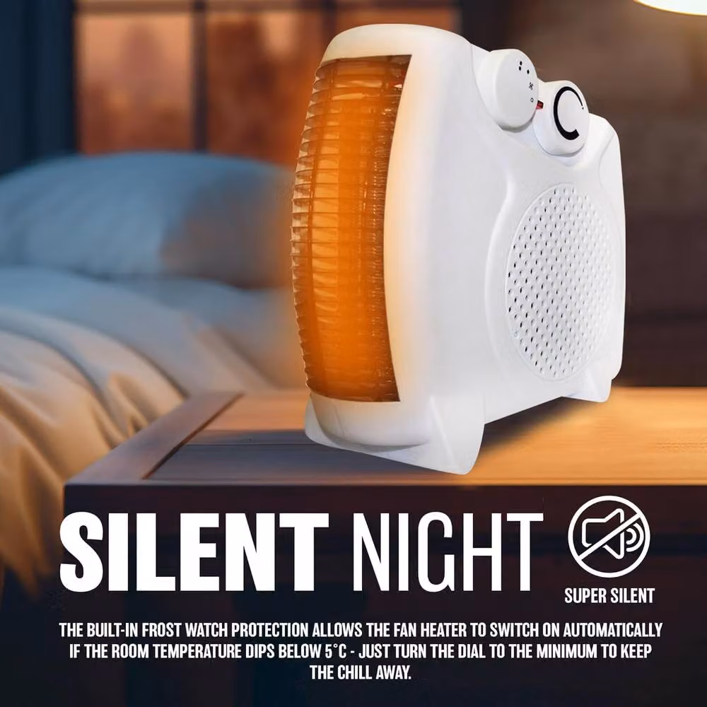 BARGAINS-GALORE 2000W Electric Thermo Fan Heater with 2 Heat Settings in White – 4
