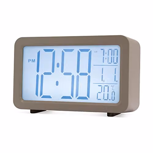 Acctim Harley Superbrite Modern Digital Alarm Clock in Grey