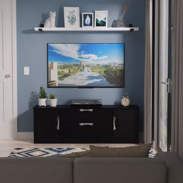 2 U Holborn Superwide TV Unit with 2 Doors and 2 Drawers in Black – 1