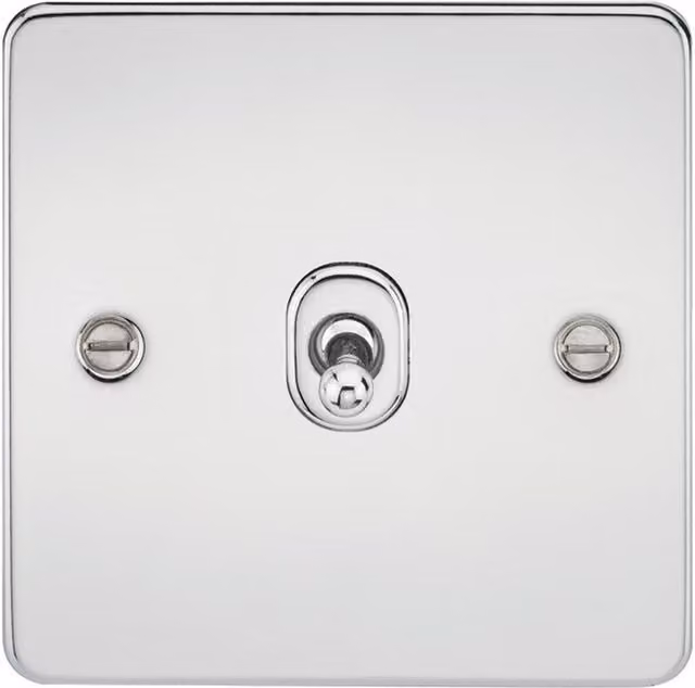 Knightsbridge Polished Chrome Two Way Toggle Switch with Flat Plate