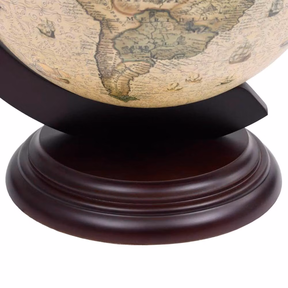 Berkfield Home Tabletop Globe Bar Wine Stand in Green Eucalyptus Wood – 5