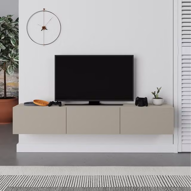 Decortie Francy Modern TV Stand, Sandstone