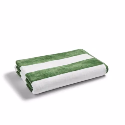 Christy Cabana Striped Cotton Beach Towel in Green, W/D/H: 100 x 180 cm