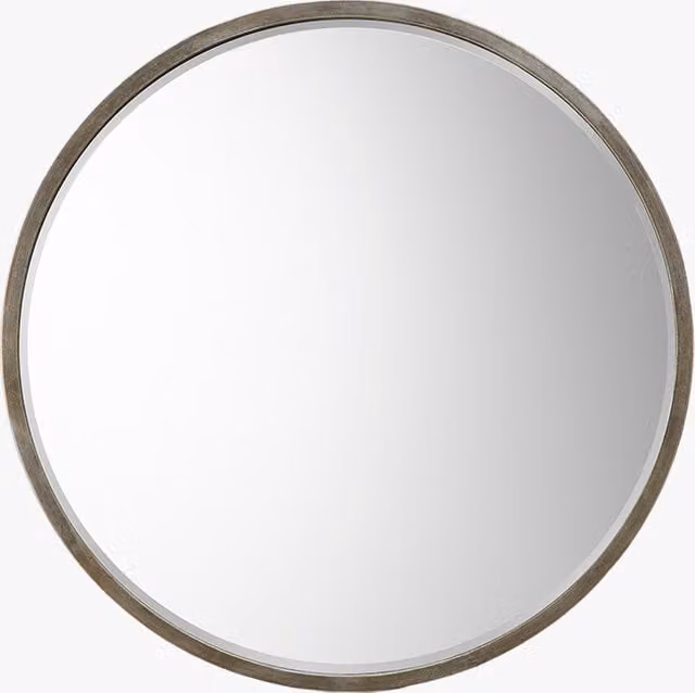 Perch & Parrow Newport Large Round Wall Mirror in Antique Silver