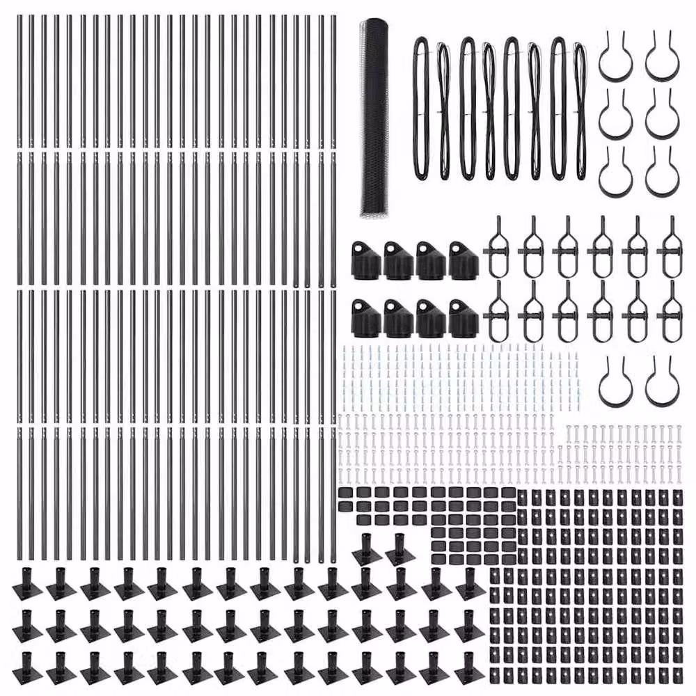 Berkfield Home Grey Powder-Coated Steel Hexagon Fence, H: 120 cm x W: 100 m – 3