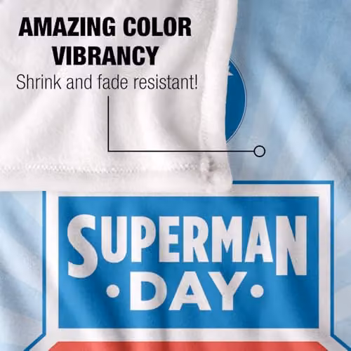 Warner Bros. Superman Day 2025 Logo Silky Touch Super Soft Fleece Throw Blanket, Blue, W/D/H: 91 x 147 cm – 2