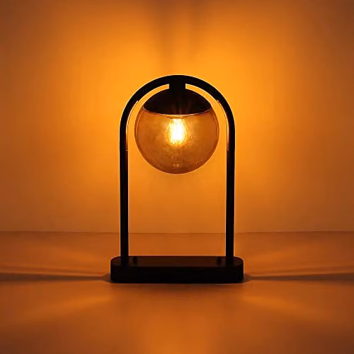 Netlighting Michael Outdoor Pedestal Floor Lamp by Globo Lighting, Black with Smoke Grey Glass Sphere, IP44, H x W x D: 50 x 20 x 32 cm – 3