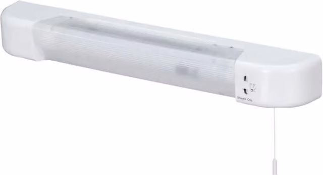 First Choice Lighting Rise White and Chrome LED Bathroom Shaver Light – 1